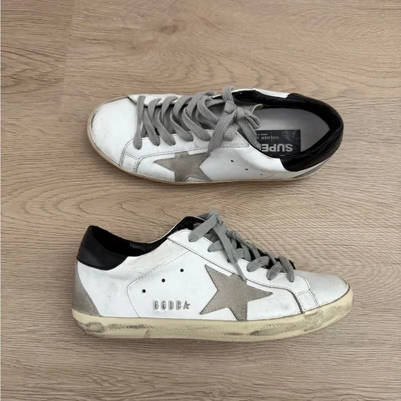 Golden Goose White and Black Sneakers - Picture 1 of 6